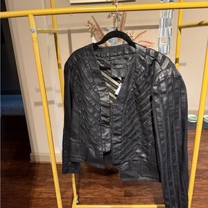 AKIRA Black Textured Leather Jacket